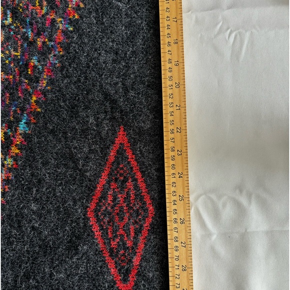 DREAMERS AZTEC DESIGN ASYMMETRIC BOHO GREY MULTICOLORED SOUTHWEST CARDIGAN SZ M - Picture 10 of 11